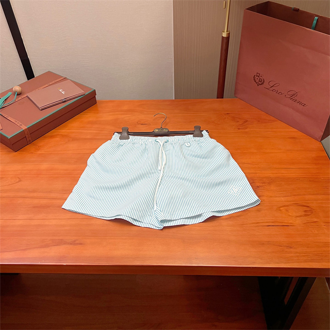 loro piana striped drawstring swim shorts